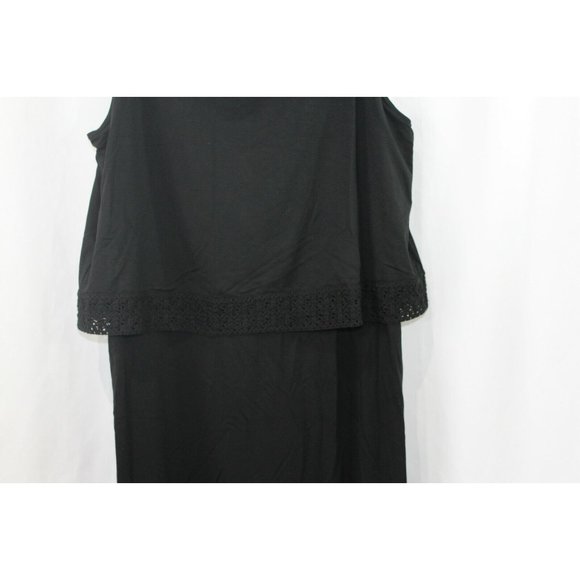 NWT J Jill Womens Black Wearever Collection Layered Crochet Lace Trim Dress XS - Picture 3 of 7